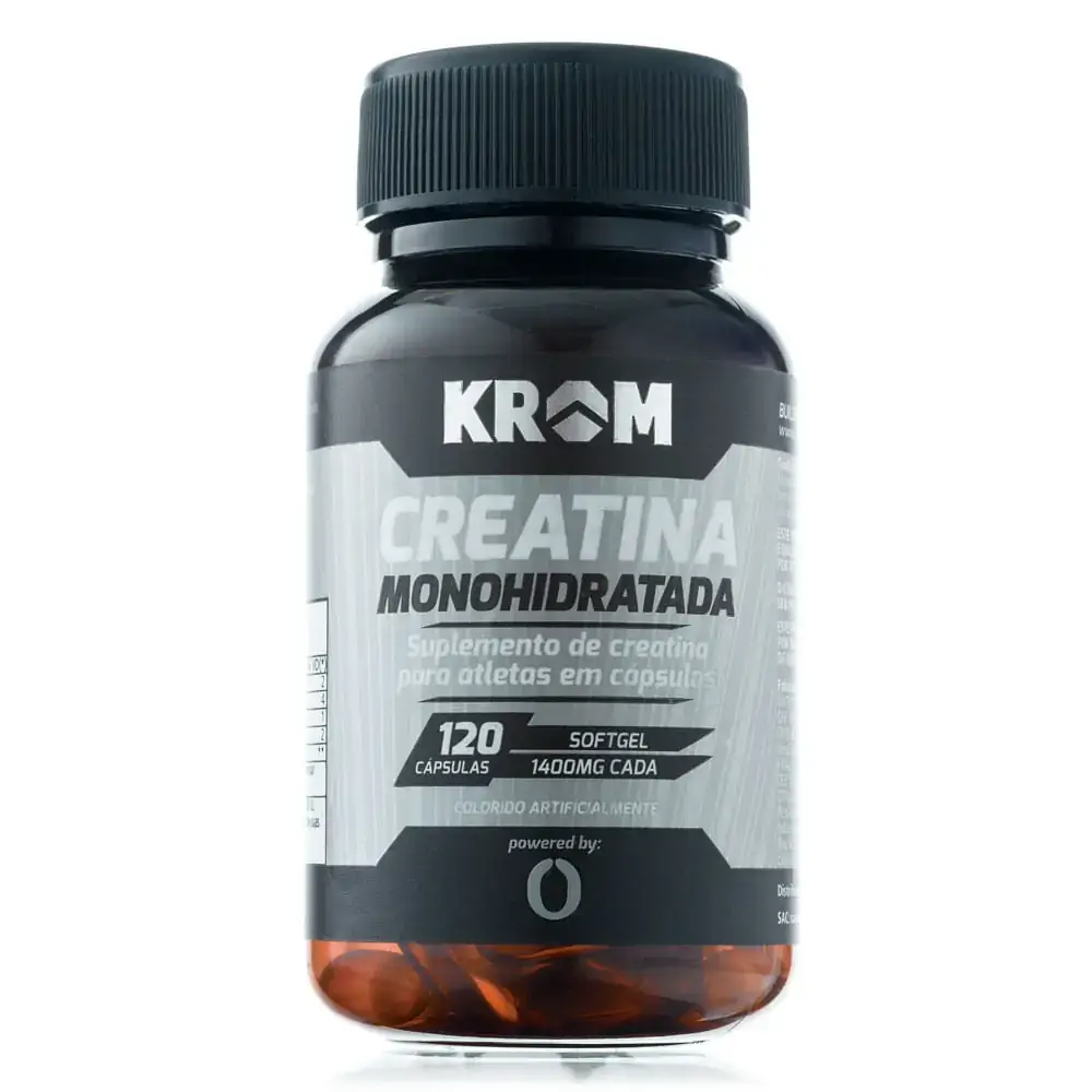 Creatina Monohidratada 120 Cápsulas Krom Suplementos Saldão