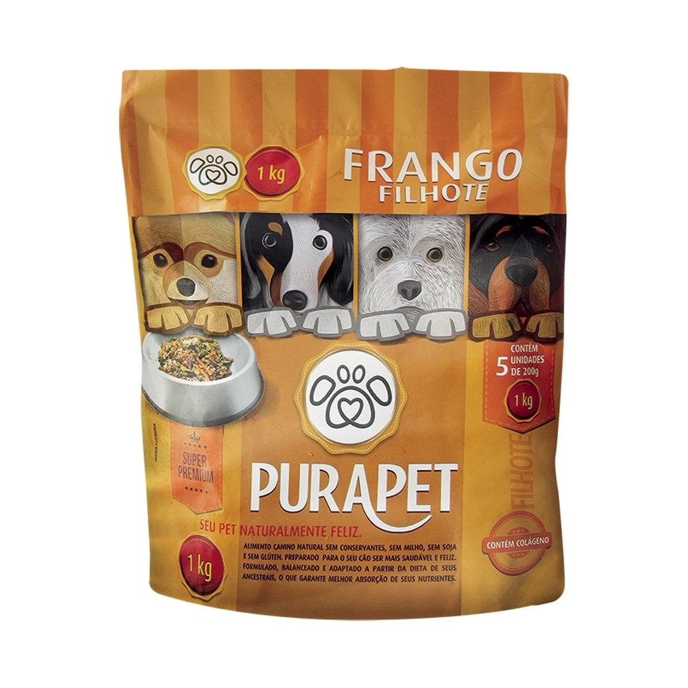 Alimento Para Cães Adultos Frango Pura_pet Pacote 1kg