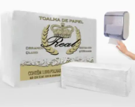 Toalha De Papel Real Interfolhada Branco 20x21