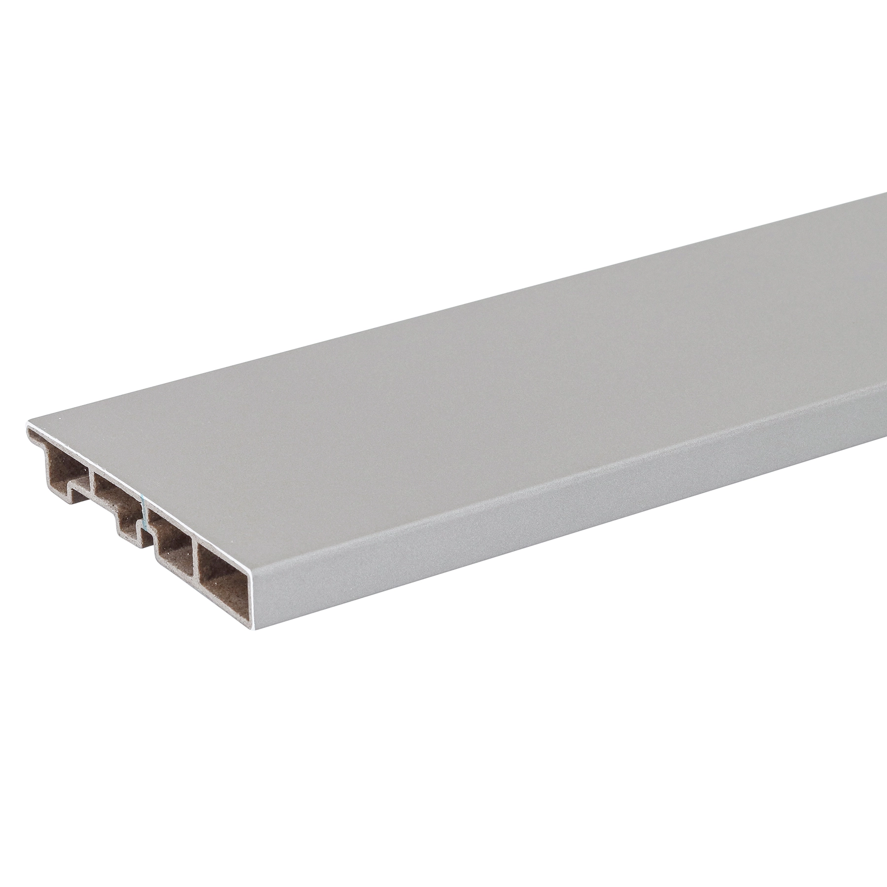 Rodapé WPC Liso Laca Prata 240x10,5cm Ecovale