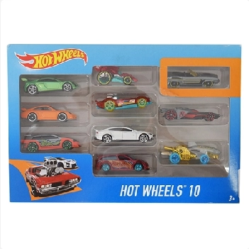 Pacote com 10 Carros HOTWHEELS - Cores e Modelos Sortidos