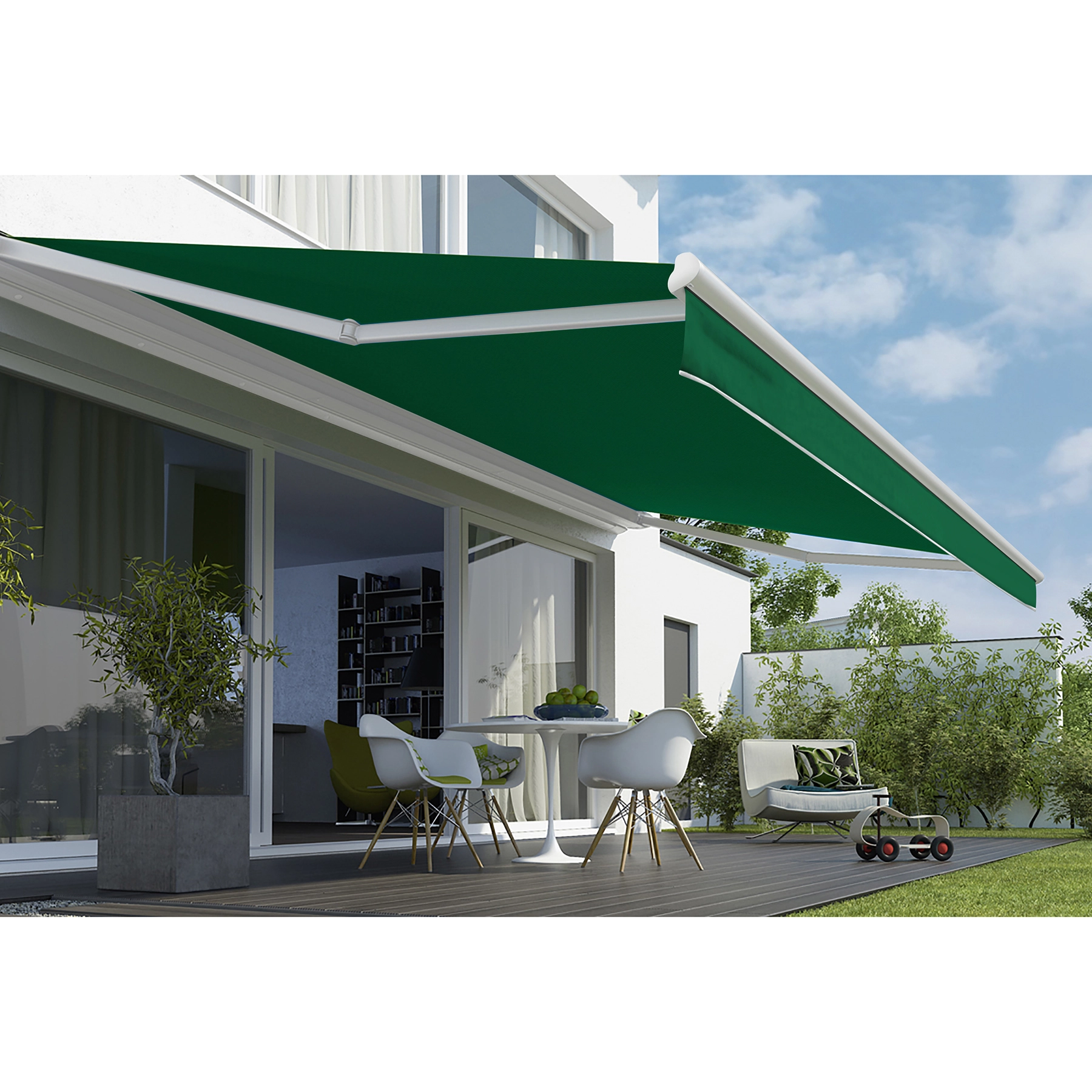 Toldo Retrátil Poliéster Verde 2,90x2,00m Hoggan