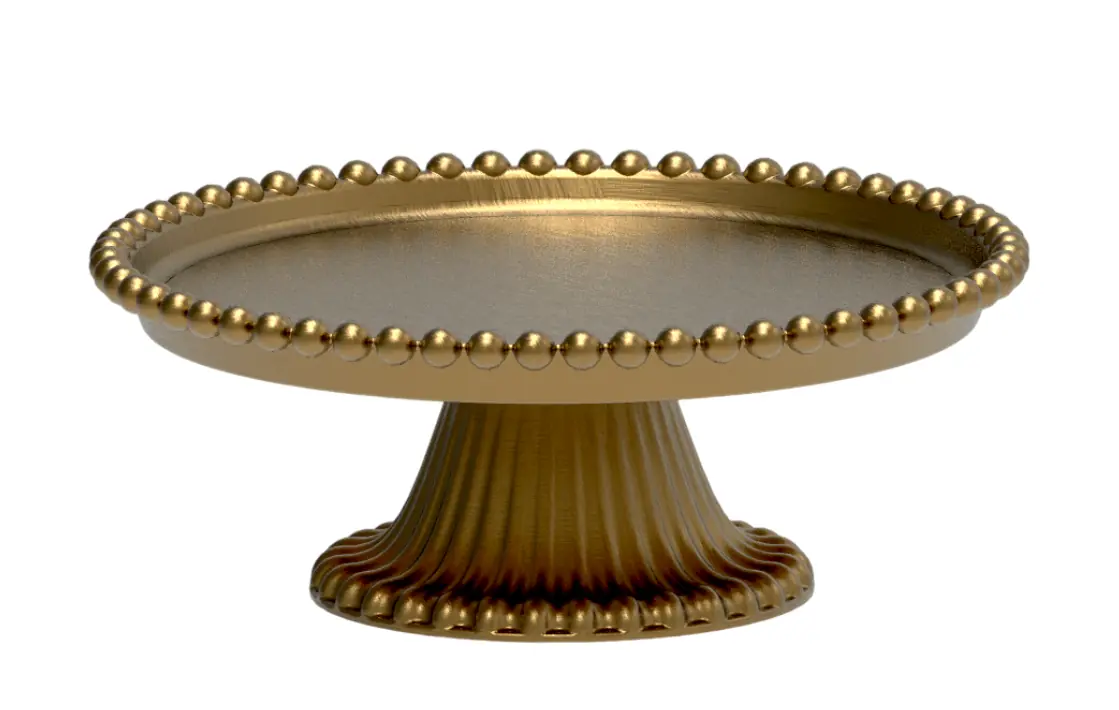Boleira Redonda Esfera 18cm Dourada Plastico Honorio