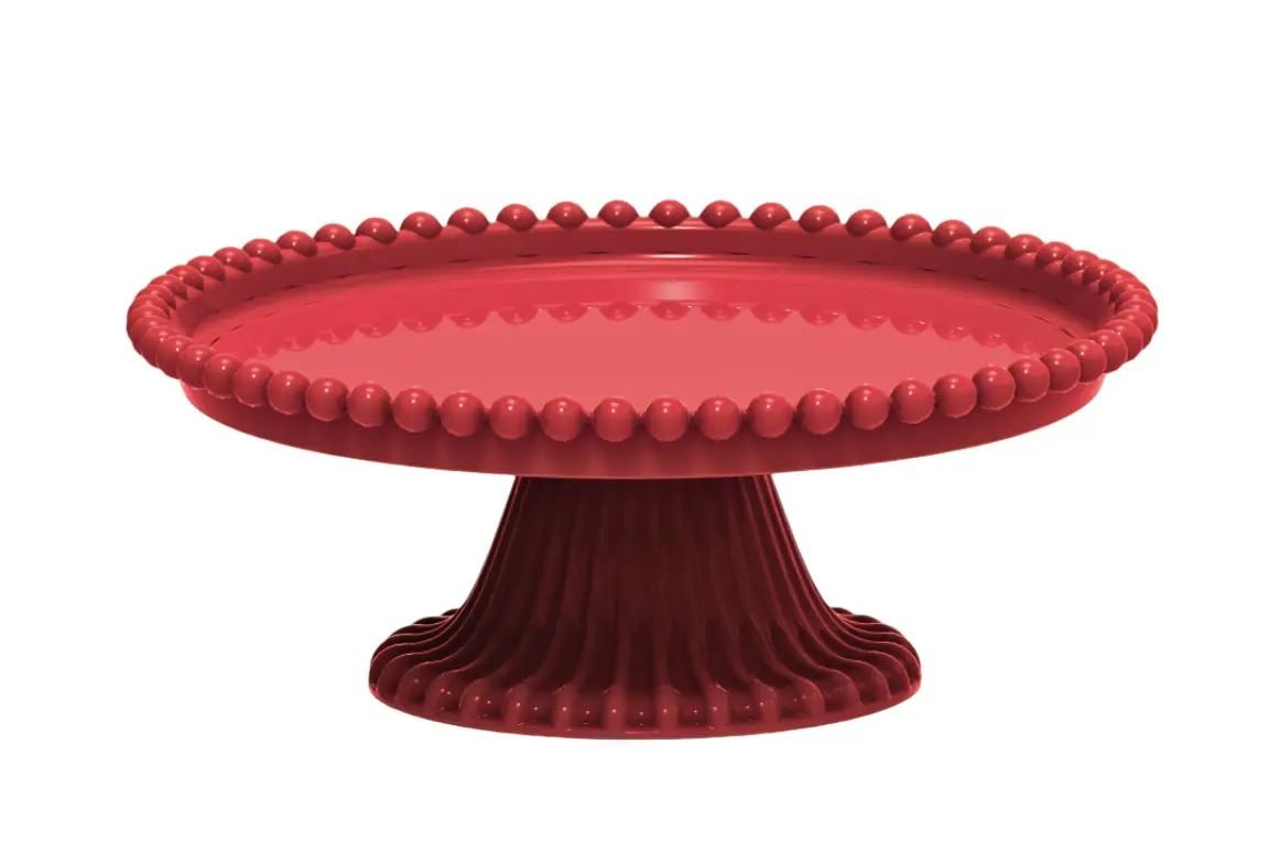 Boleira Redonda Esfera 18cm Vermelha Plastico Honorio