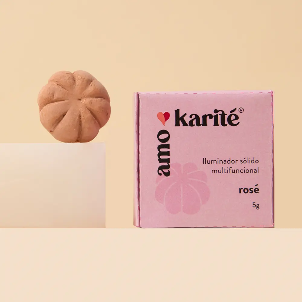 Iluminador Solido Amokarite Multifuncional Rose 5g