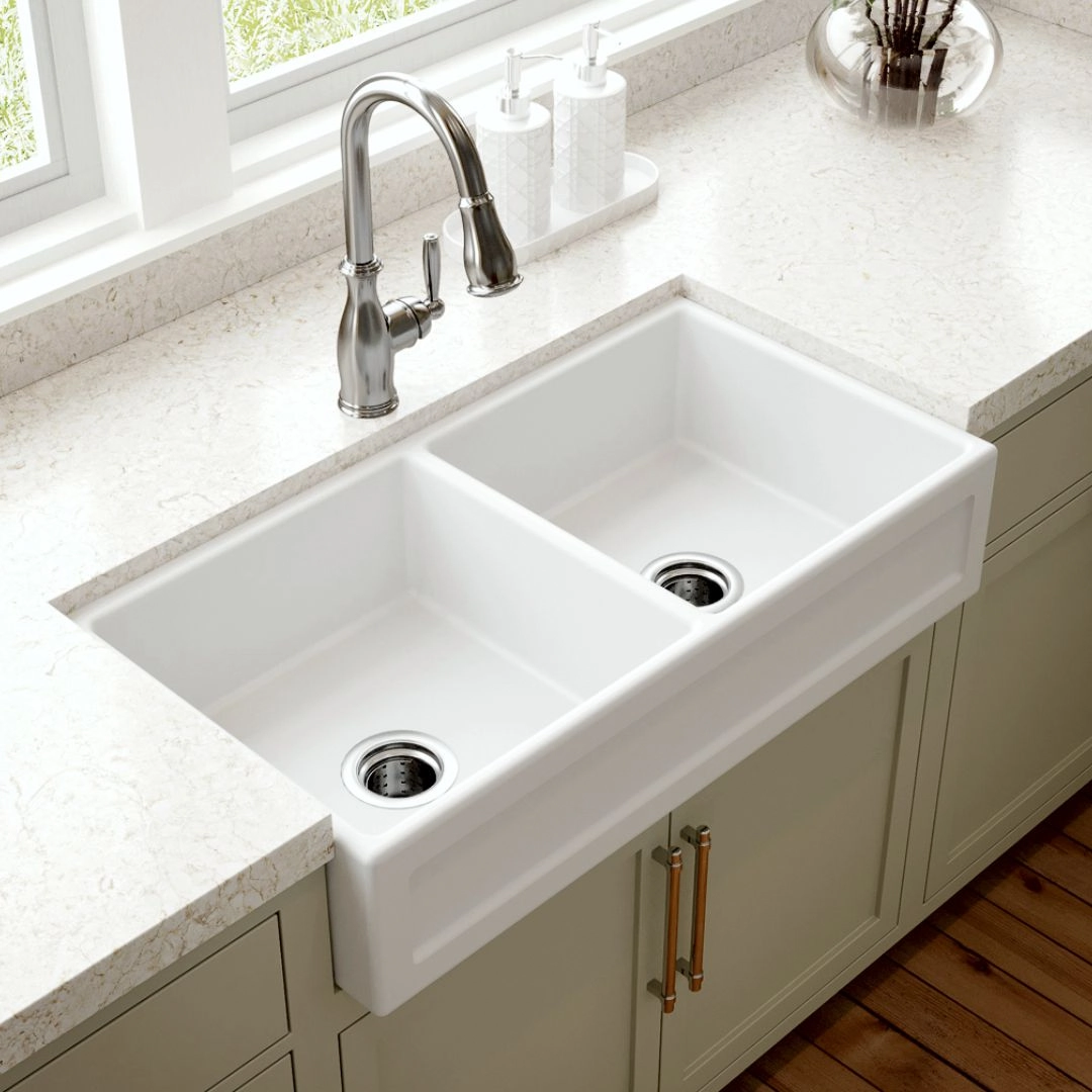 Cuba Dupla Cozinha Farm Sink Quadratta 87 Cm Estilo Fazenda Avental