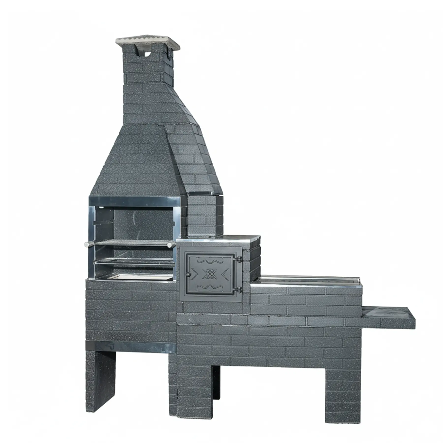 Churrasqueira Pré Moldada Tijolinho Concreto Preto 235cm Primus
