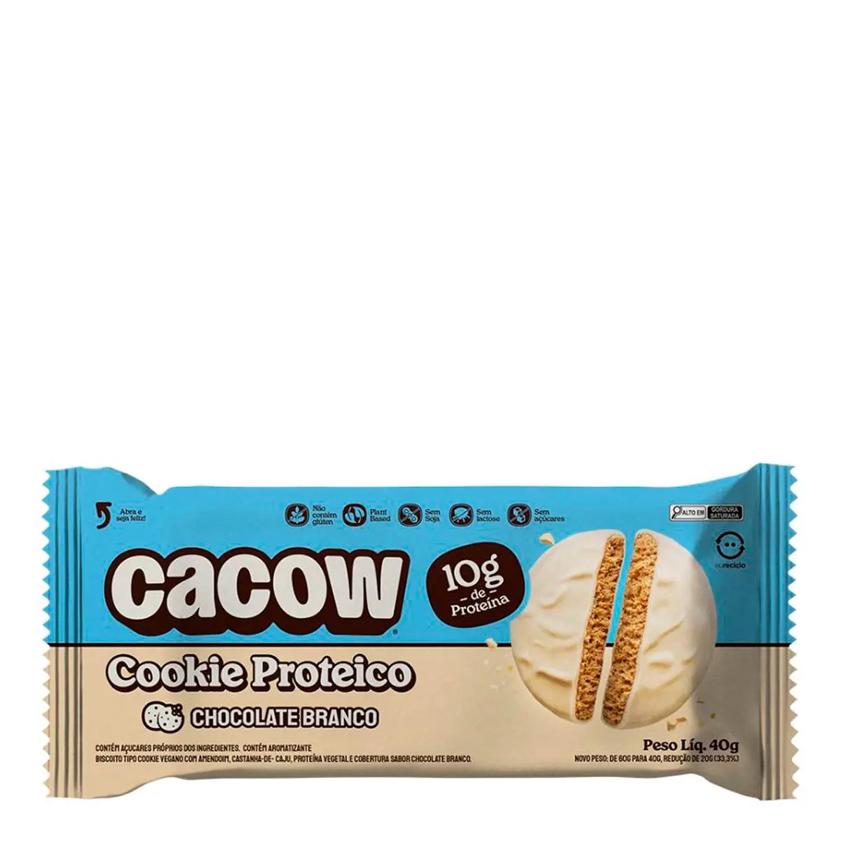 Barra de Proteína Cacow Chocolate Branco 60g