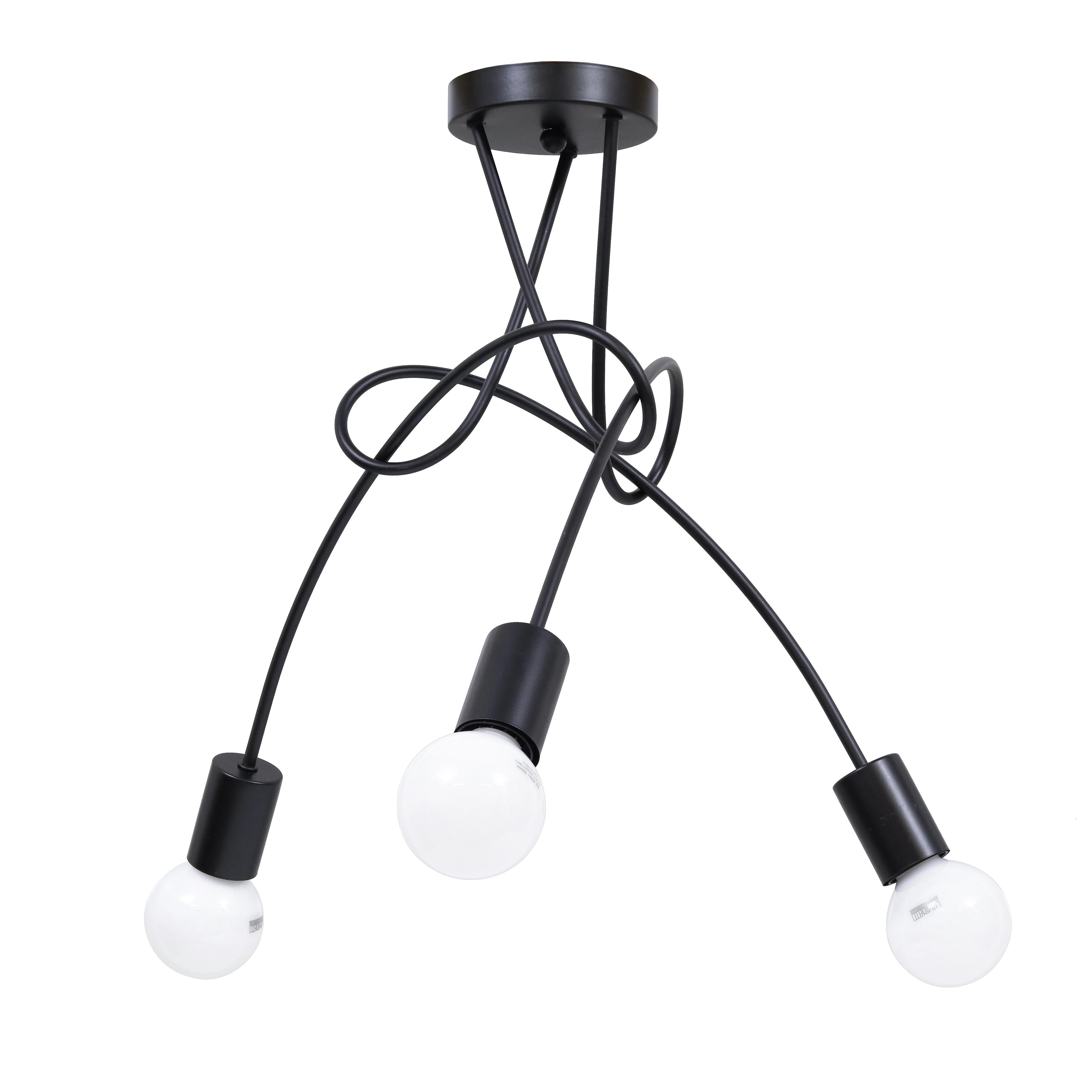 Pendente 3 Lâmpadas Metal Preto Papilon Inspire