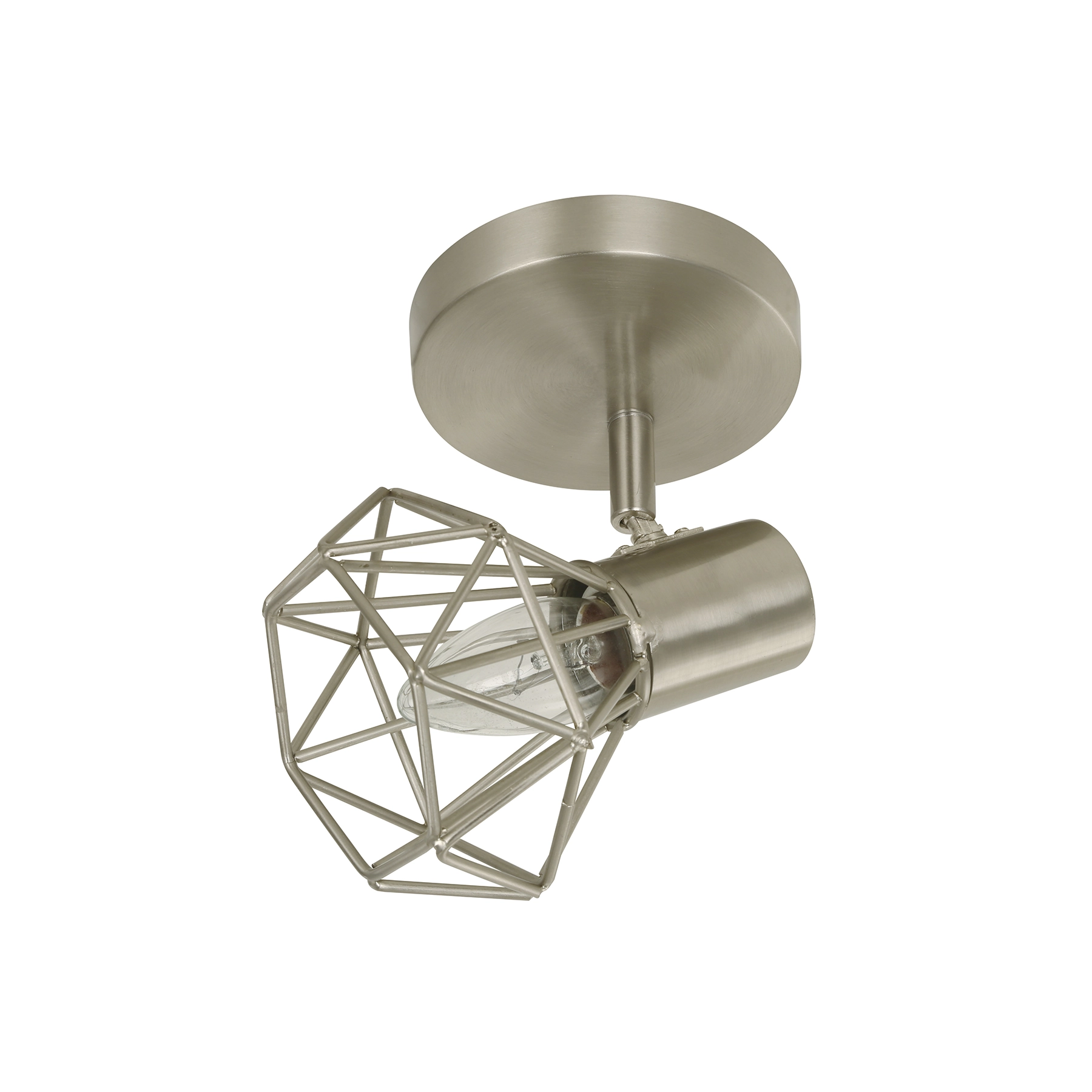 Spot de Sobrepor 1 Lâmpada Prata Diamond Inspire
