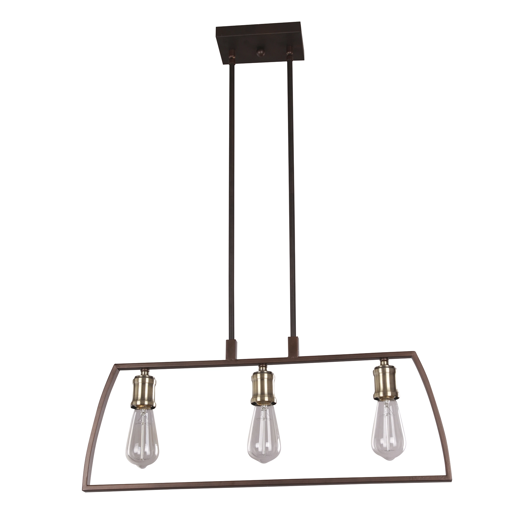 Pendente 3 Lâmpadas Marrom Metal Tridente Inspire
