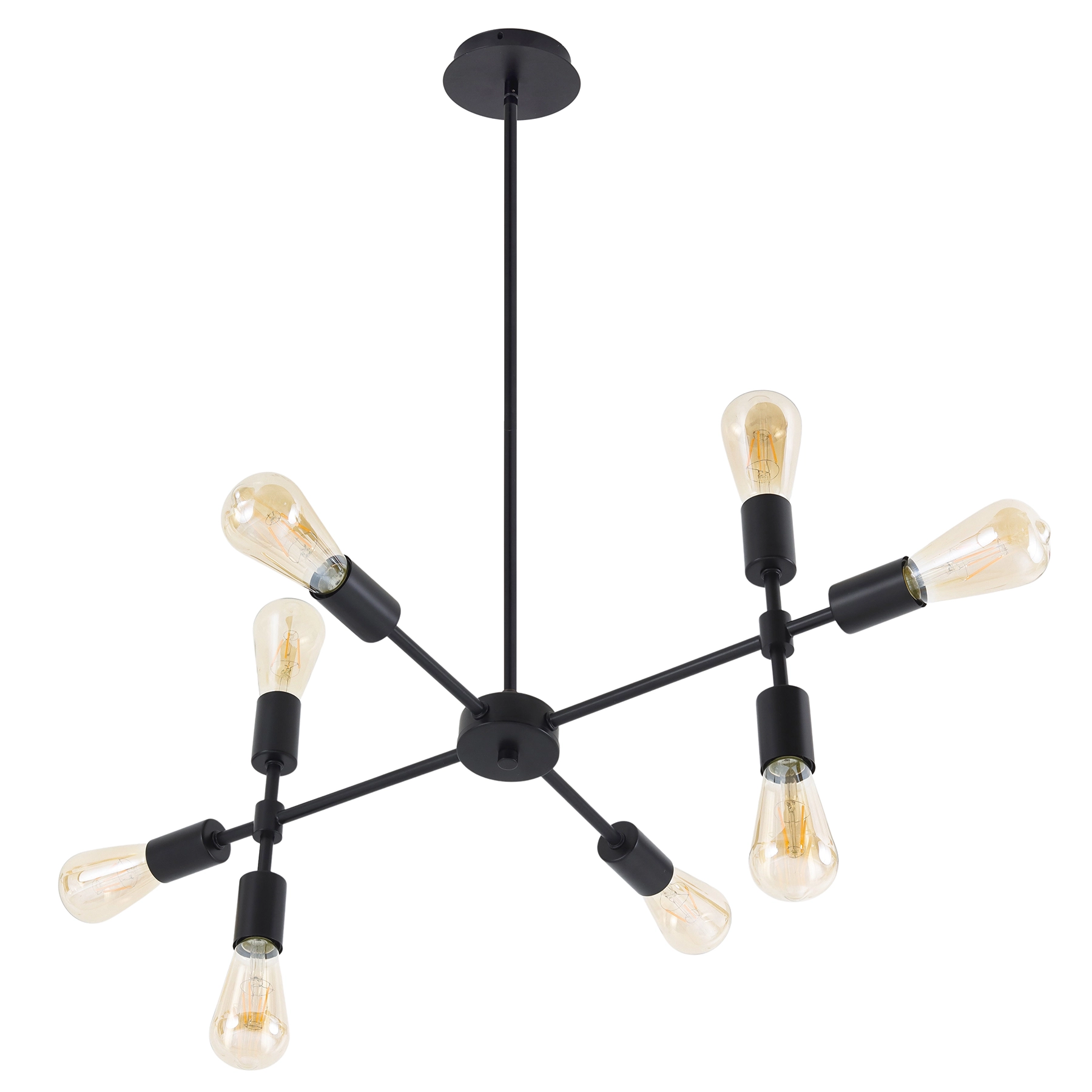 Pendente Sputnik 8 Lâmpadas Metal Preto Charlotte Lumicentro
