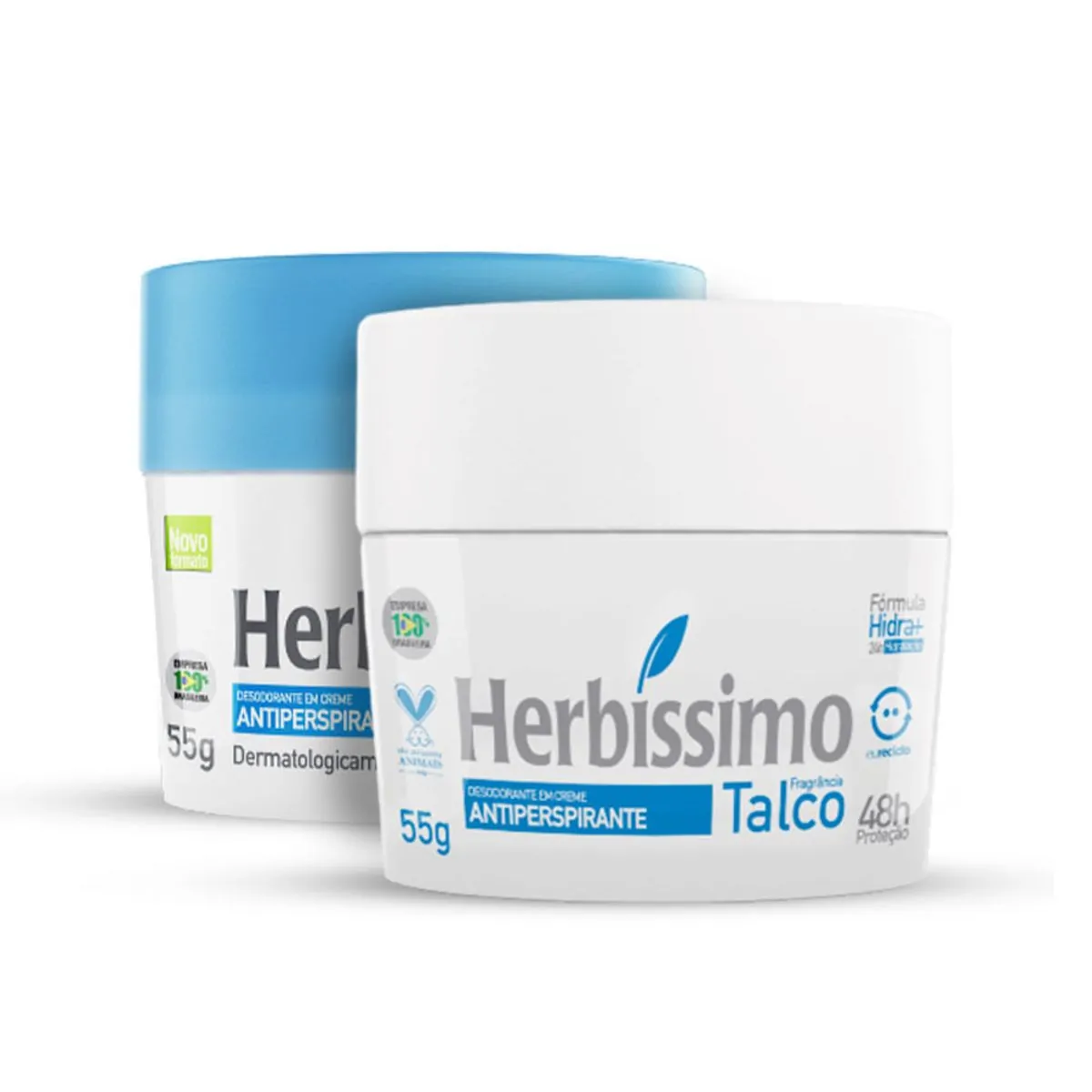 Kit Desodorante Creme Antitranspirante Herbissimo 55G Talco e Sensitive - 2 unidades - Kit-Desodoran
