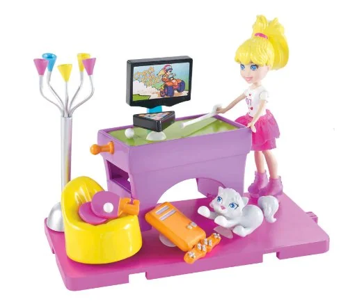 Polly Pocket Stick N Play Polly Game Room Playset