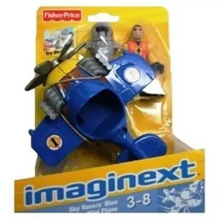 Fisher Price Imaginext Sky Racer Blue Mini Plane Toy Airplane