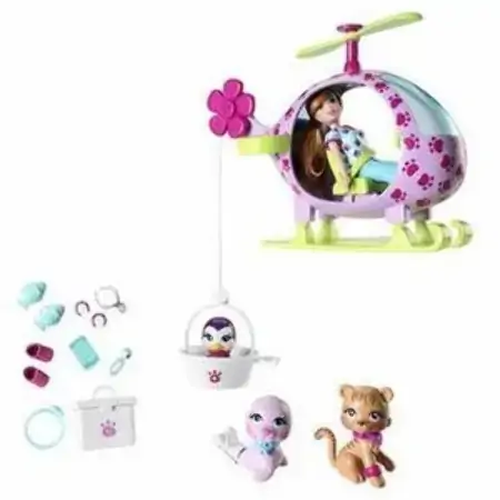 Mattel Polly Pocket S.o.s. Bichinhos Resgate Lea Helicóptero