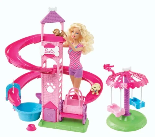 Barbie Slide Spin Pups Playset