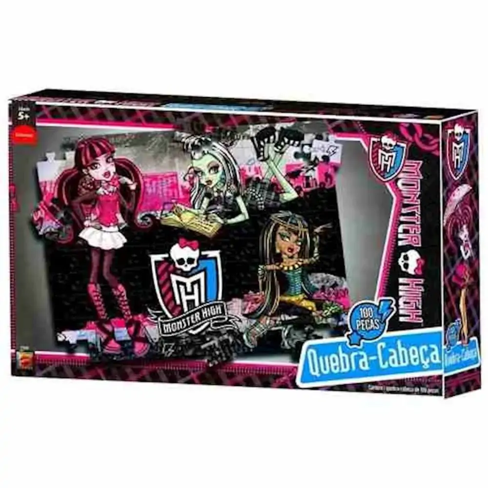 Quebra Cabeca Monster High 3 Pers 100pc