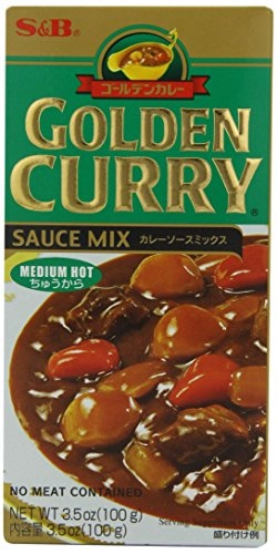 Tempero Golden Curry com Sabor Picante nível Médio S&amp;B - 92 gramas