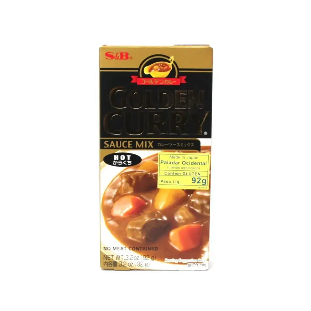Tempero Golden Curry com Sabor Picante nível Forte S&amp;B - 92 gramas