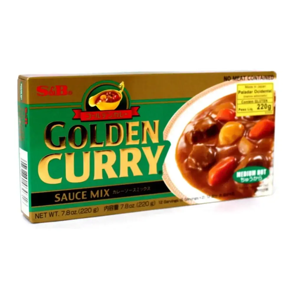 Tempero Golden Curry com Sabor Picante nível Médio S&amp;B - 220 Gramas