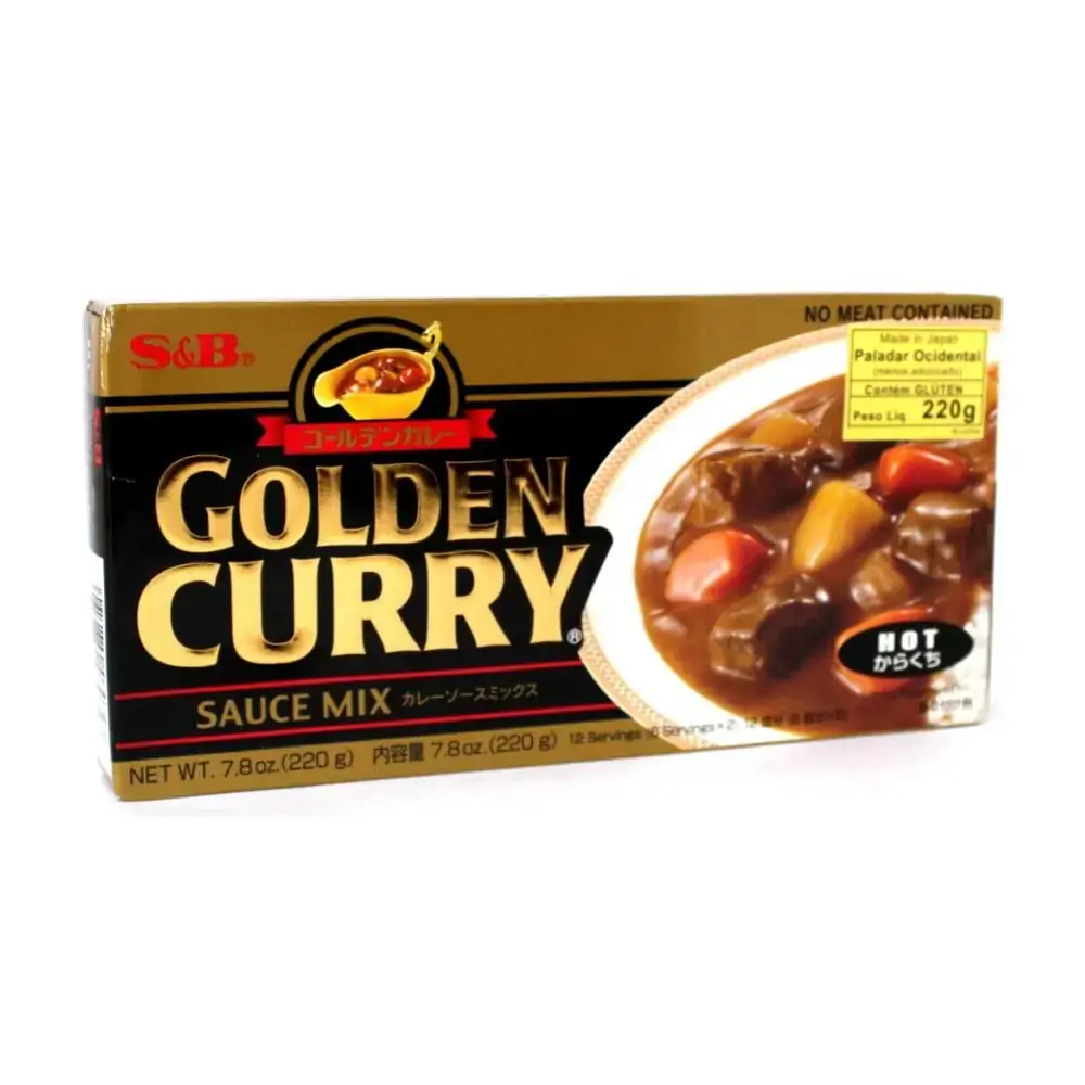 Tempero Golden Curry com Sabor Picante nível Forte S&amp;B - 220 gramas