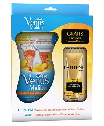 Kit 2 Aparelhos De Barbear Venus Malibu 1 Ampola Hidro Cauterizaçao 350g Gillette