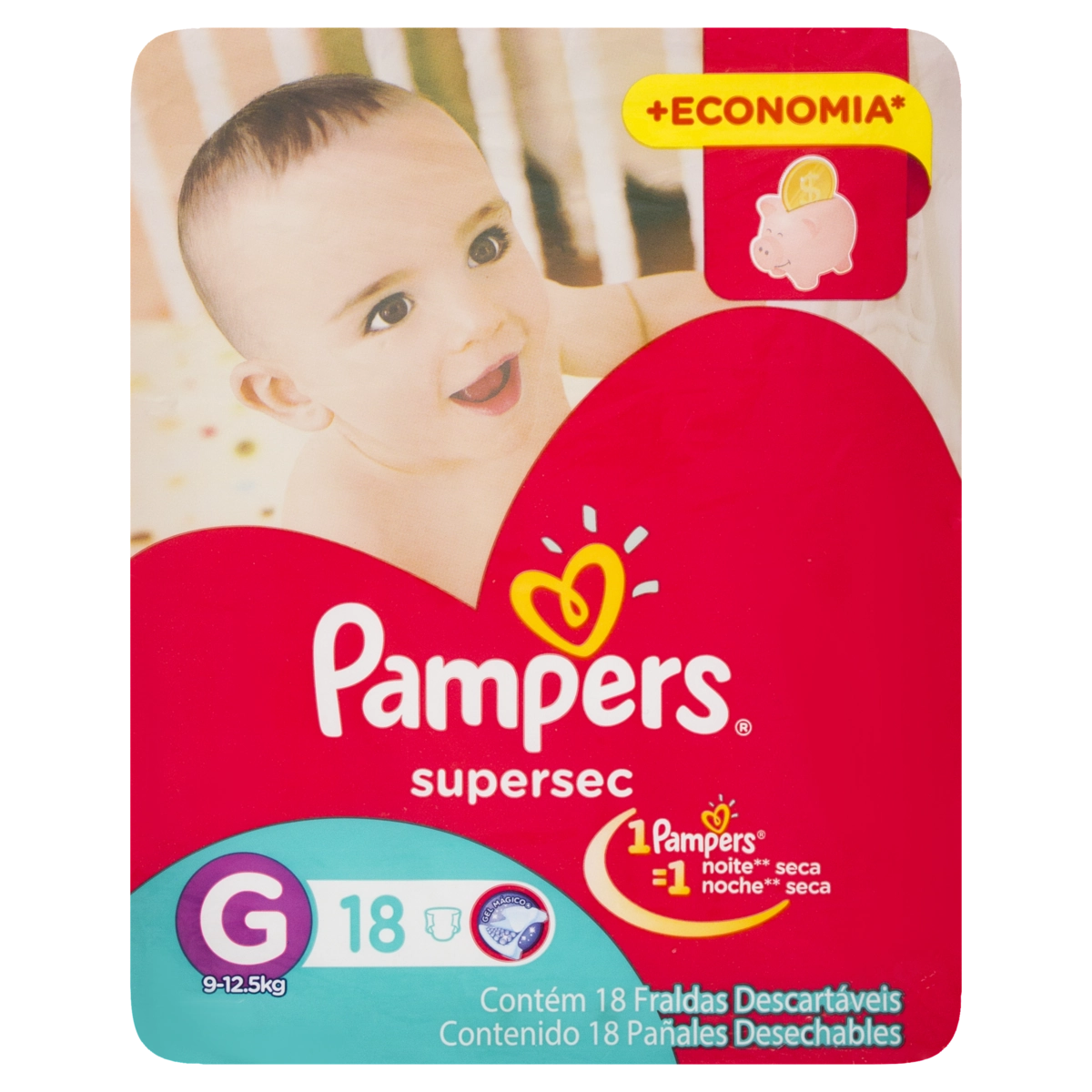 Fralda Descartável Infantil Pampers Supersec G Pacote 18 Unidades