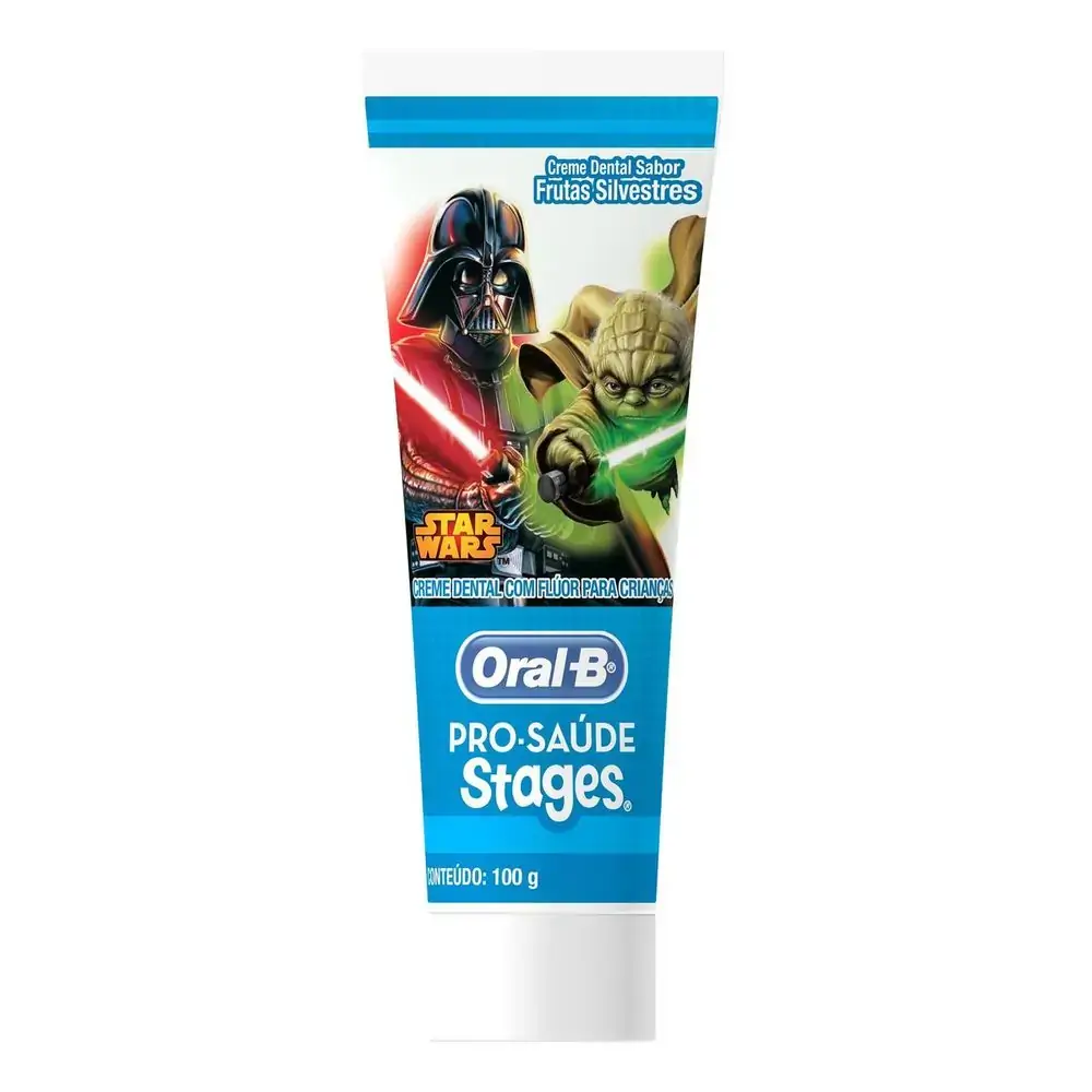 Creme Dental Infantil Com Flúor Frutas Silvestres Star Wars Oral B Pro Saúde Stages Bisnaga 100g