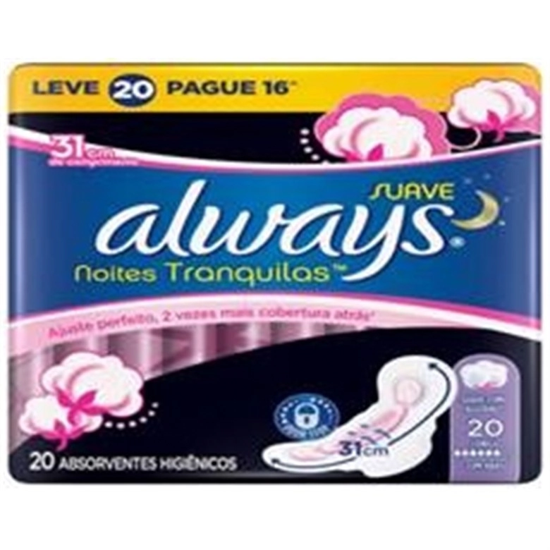 Absorvente Com Abas Always Noturno Suave L20p16 Unit