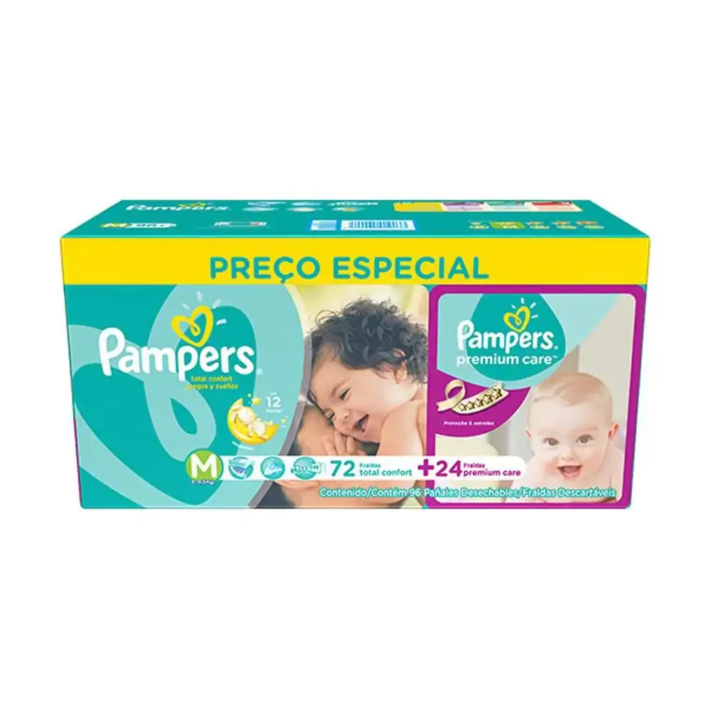 Fralda Pampers T Conf Prem Care M C/72 24