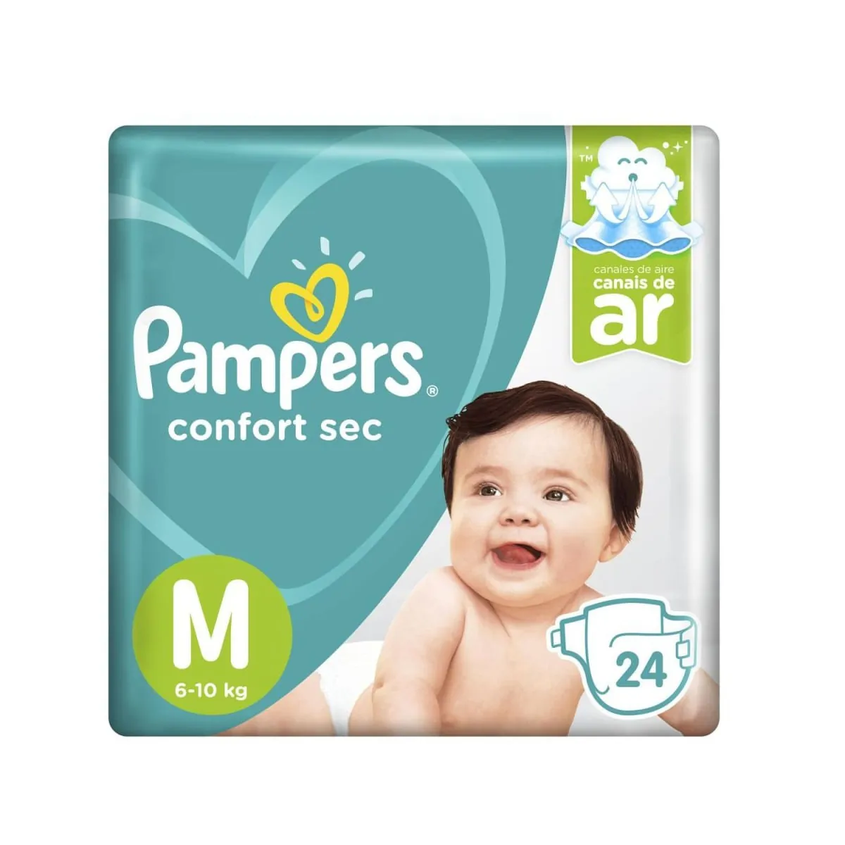 Fralda Pampers M Confort Sec Pacotão - 24 Unidades