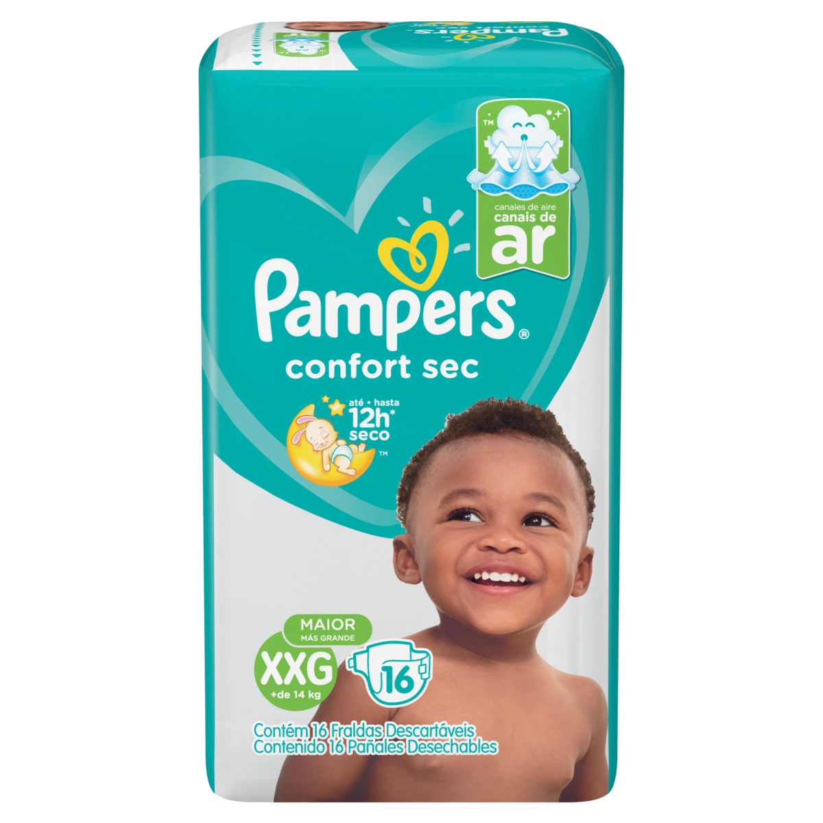 Fralda Infantil Pampers Confort Confortsec Pacotão C/18 Xxg Pc