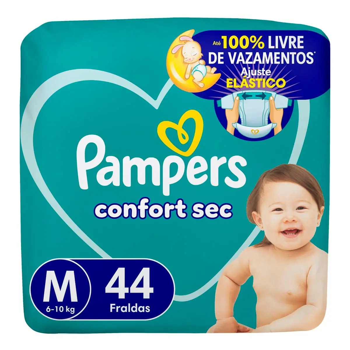 Fralda Pampers Confort Sec M 44 unidades