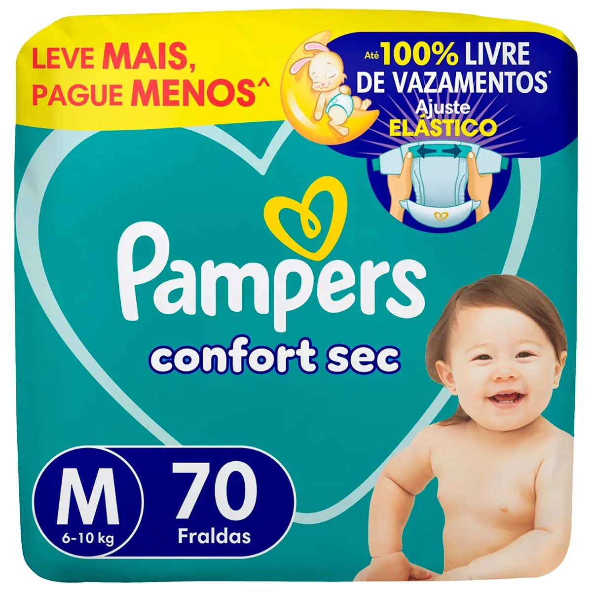Fralda Pampers Confort Sec M 70 Unidades
