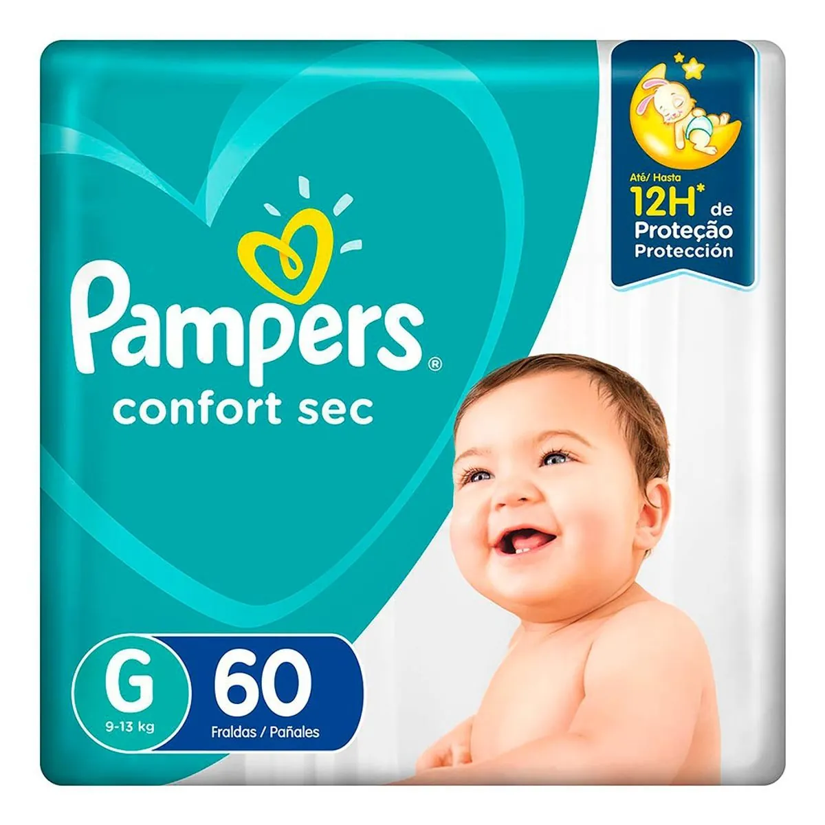 Fralda Pampers Confort Sec G 60 unidades