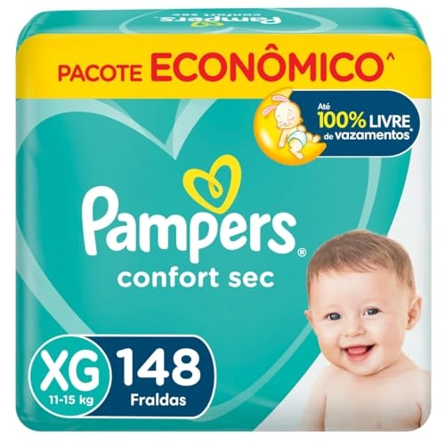 Fralda Descartável Infantil Pampers Confort Sec Xg Pacote 148 Unidades