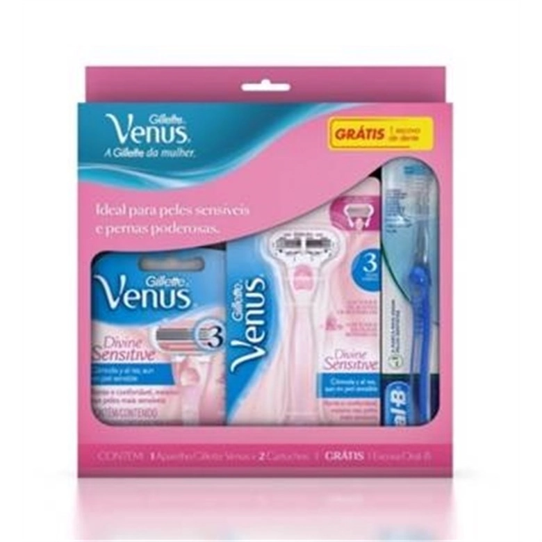 Aparelho Depilatório Gillette Venus 3 C/1 Divine 2 Carga Grátis Indicator Regular Unit