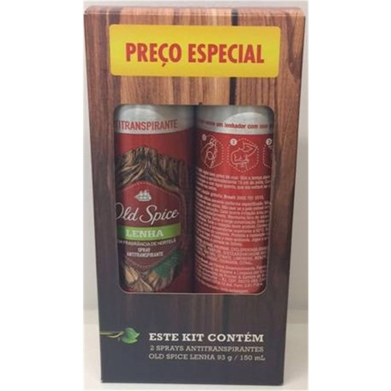 Kit 2 Antitranspirantes Spray Lenha Old Spice 150ml