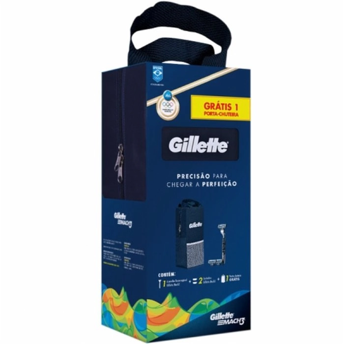Kit Apar Gillette Mach3 Carga Porta Chuteira