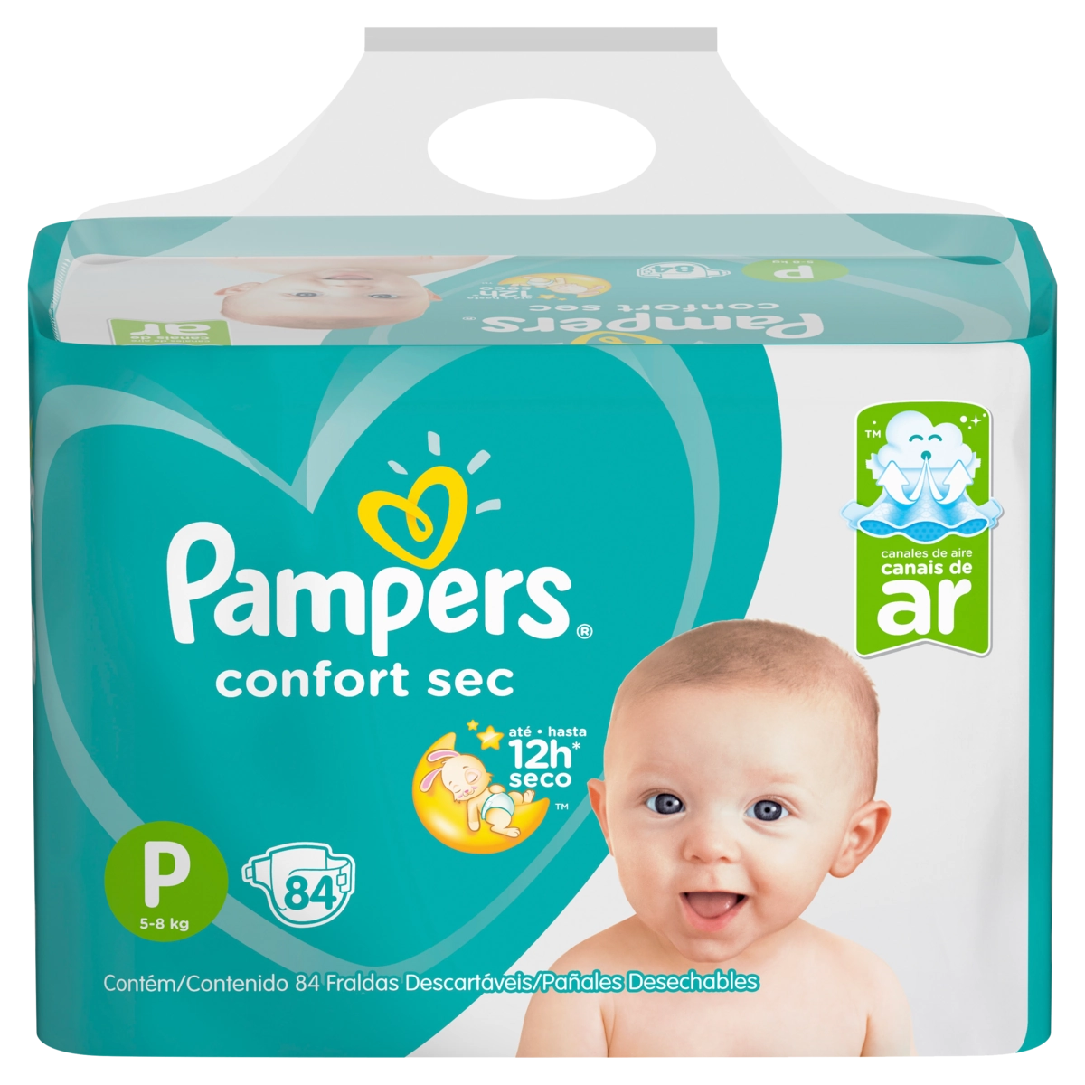 Fralda Descartável Infantil Pampers Confort Sec P Pacote 84 Unidades