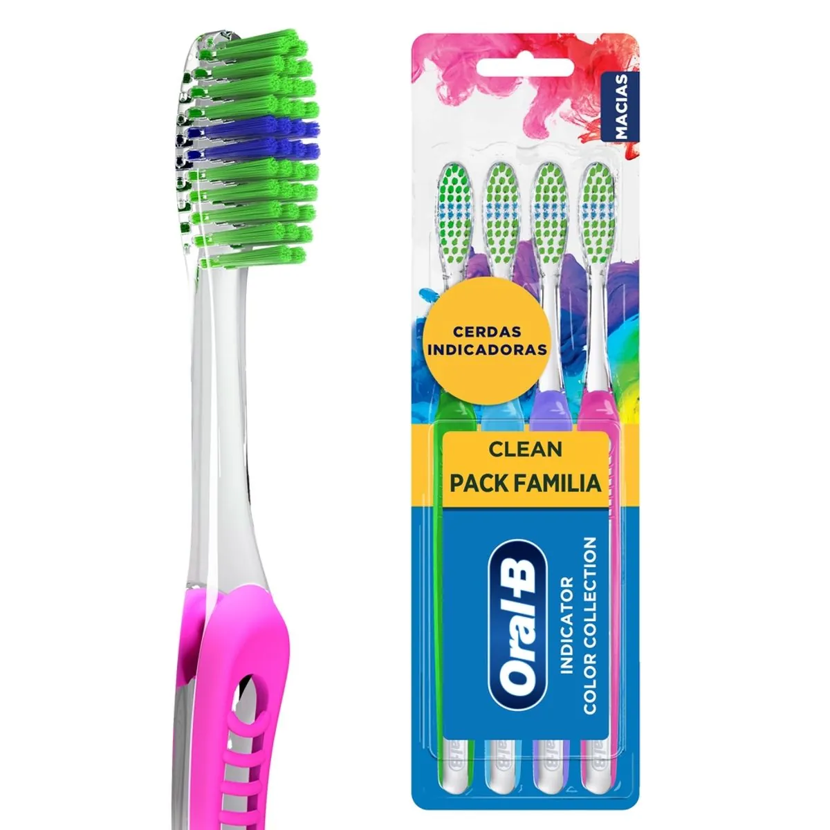 Escova Dental Oral-B Indicator Color Collection Tamanho 35 4 Unidades