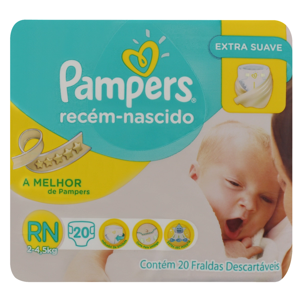 Fralda Descartável Recém Nascido Pampers Rn Pacote 20 Unidades