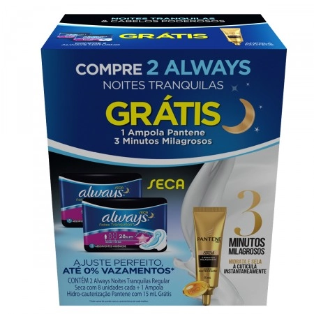 Kit 2 Abs Always Noit Tranq C/8 Seca Ampola