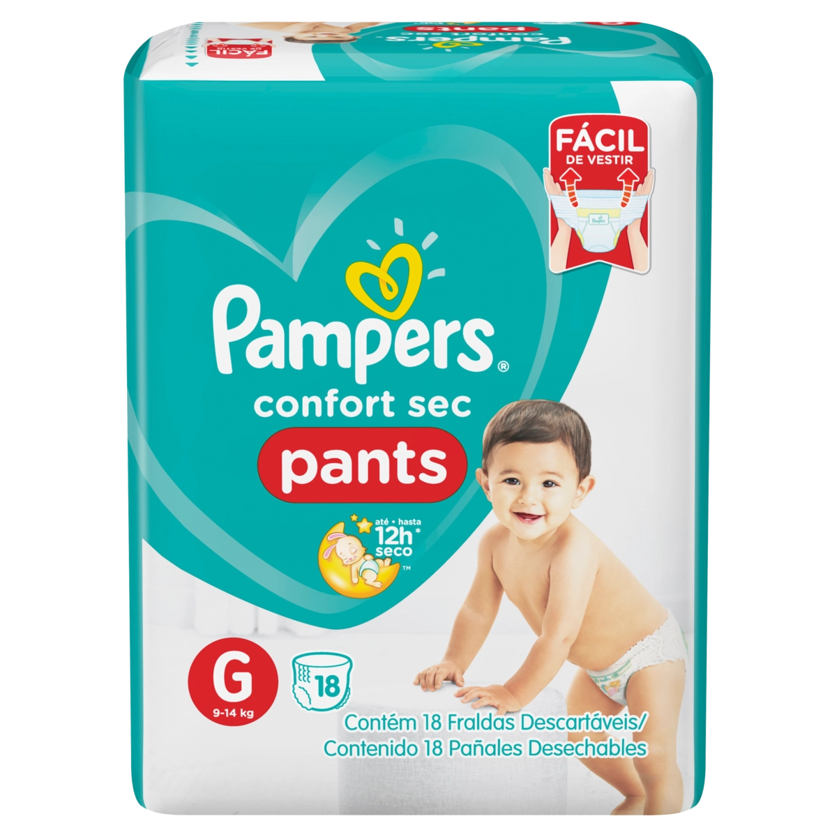 Fralda Descartável Infantil Pants Pampers Confort Sec G Pacote 18 Unidades