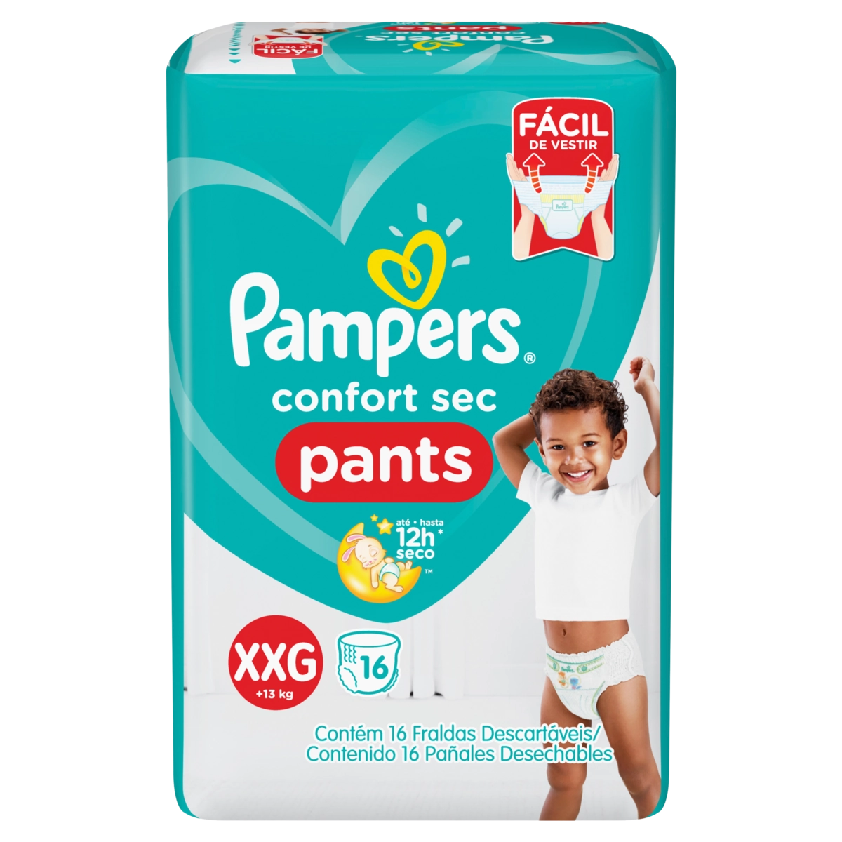 Fralda Descartável Infantil Pants Pampers Confort Sec Xxg Pacote 16 Unidades