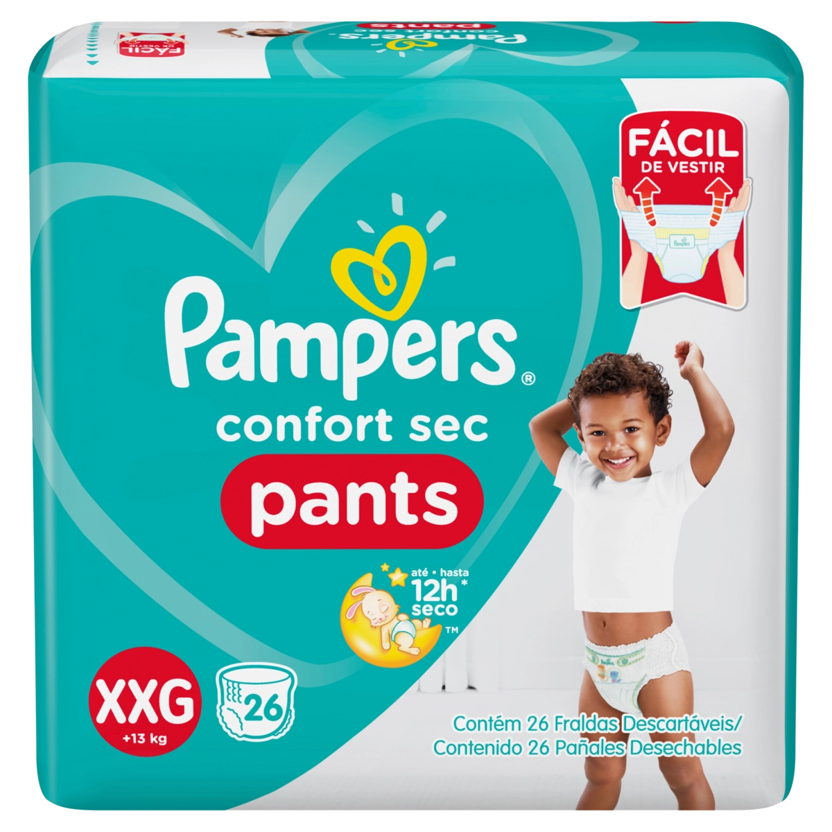 Fralda Descartável Infantil Pants Pampers Confort Sec Xxg Pacote 26 Unidades