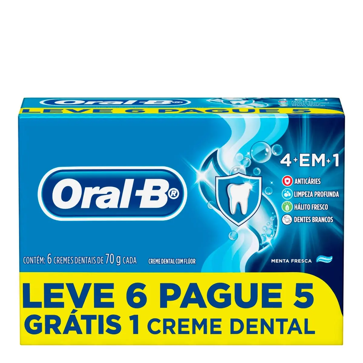 Creme Dental  Oral-B 4 em 1 70g 6 Unidades