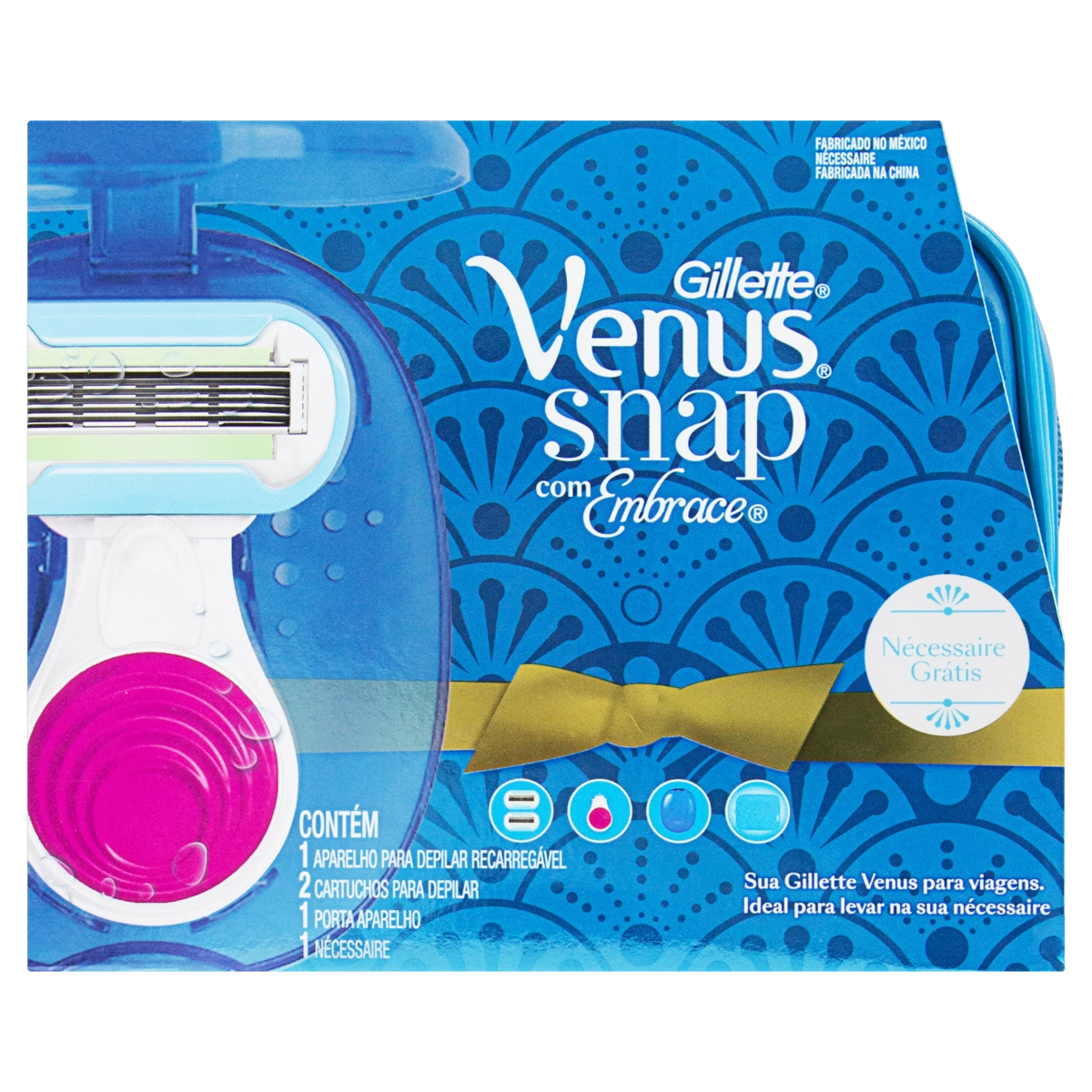Aparelho Para Depilar Gillette Venus Snap Com Embrace + 2 Cargas Embrace + 1 Porta Aparelho