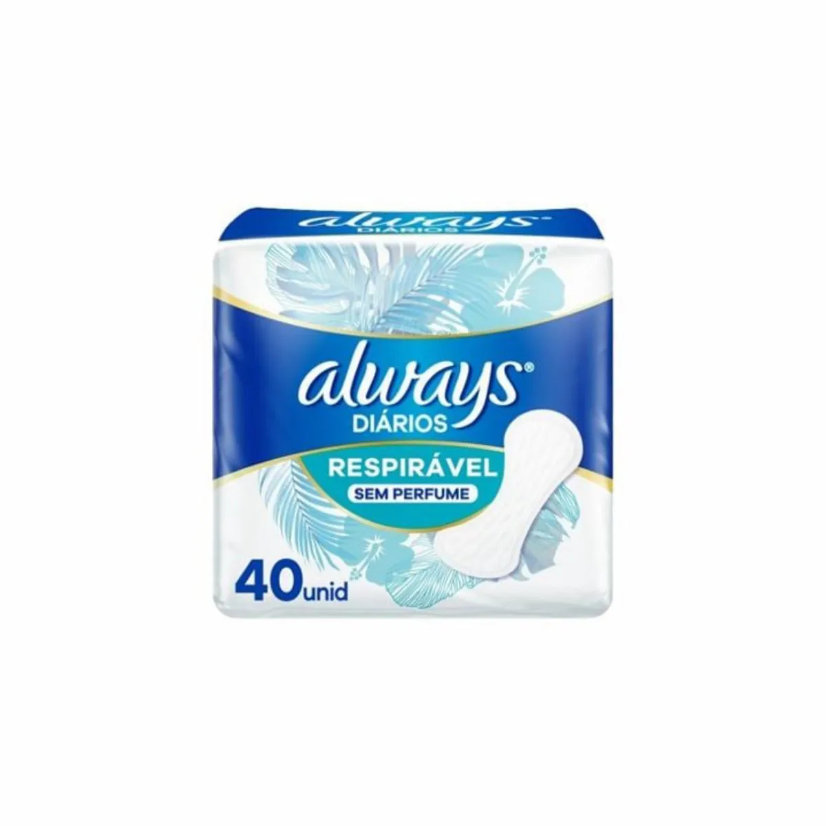 Protetor Diário Sem Abas Respirável Always Pacote 40 Unidades